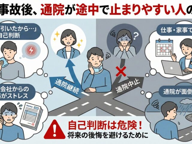 交通事故後、通院が途中で止まりやすい人の傾向