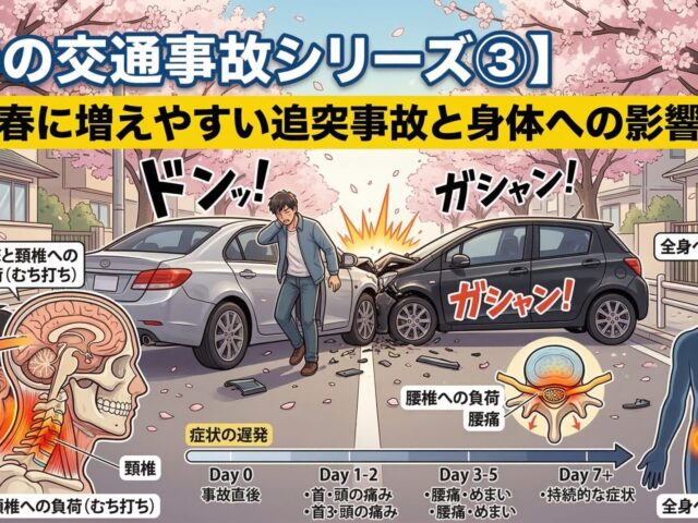 【春の交通事故シリーズ③】春に増えやすい追突事故と身体への影響