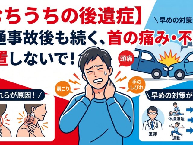 【むちうちの後遺症】交通事故後も続く首の痛みや不調は放置しないで！原因と対策を解説