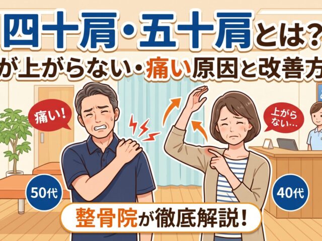 🦴 四十肩・五十肩とは？肩が上がらない・痛い原因と改善方法を整骨院が解説