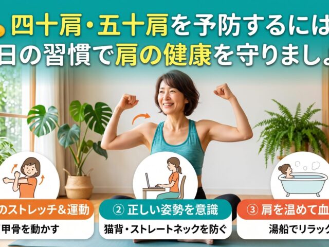四十肩・五十肩を予防するには【整骨院監修】？毎日の習慣で肩の健康を守りましょう