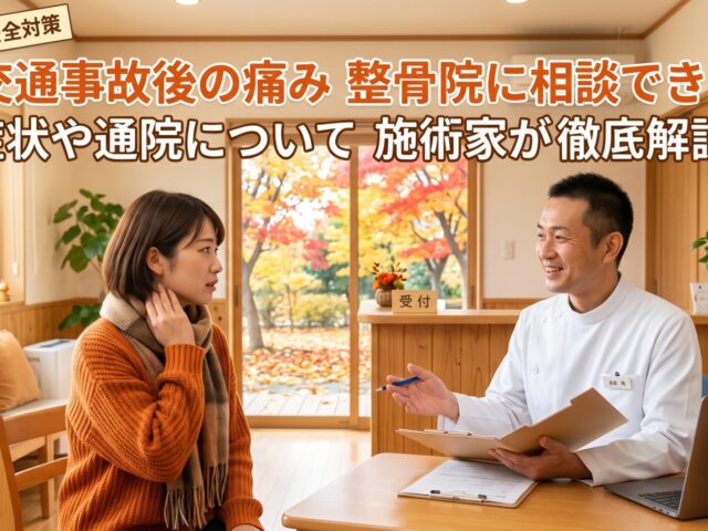 交通事故後の痛みは整骨院に相談できる？症状や通院について施術家が解説
