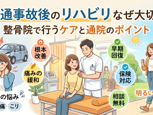 交通事故後のリハビリはなぜ大切？整骨院で行うケアと通院のポイント